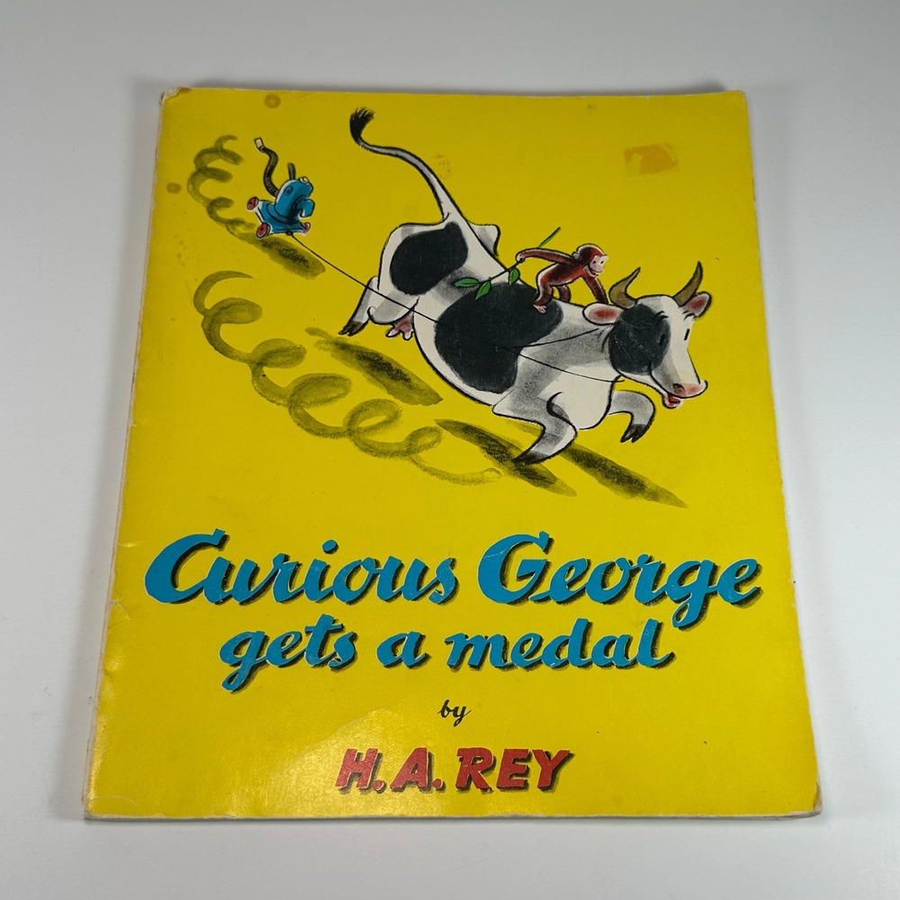 Curious George Gets a Medal H.A. Rey Paperback Childrens Book 1957